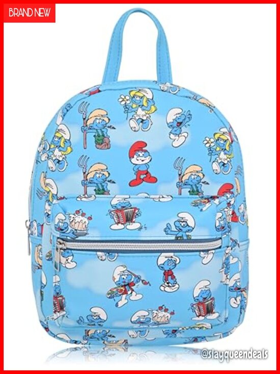 Officially Licensed Smurfs Mini Backpack PU Leather Adjustable Straps Cute main image 5